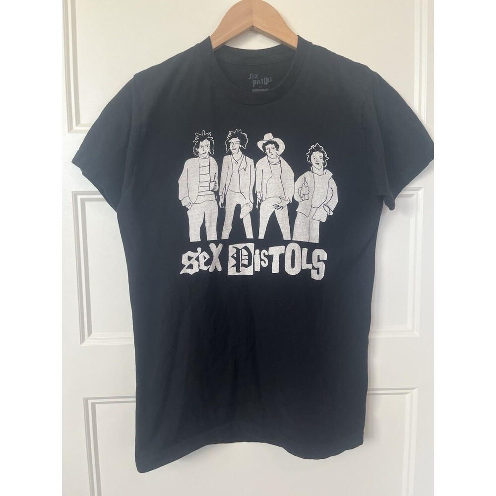 Deerdana Sex Pistols Men's Black Graphic Print Crew Neck Cotton Tee Shirt M